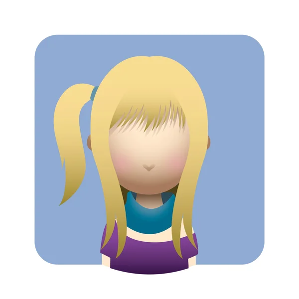 Blond meisje avatar — Stockvector