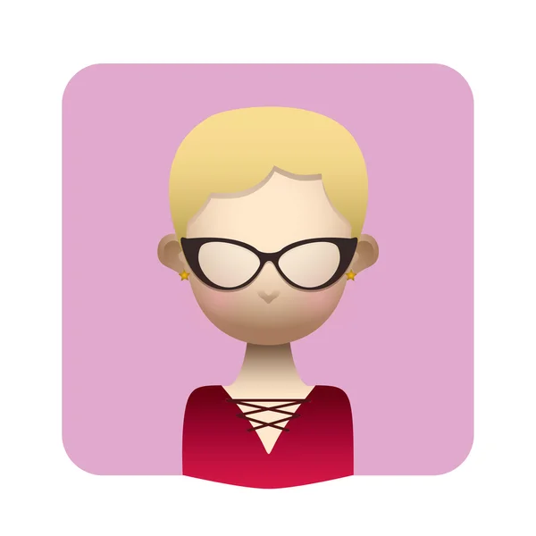 Blond meisje avatar — Stockvector