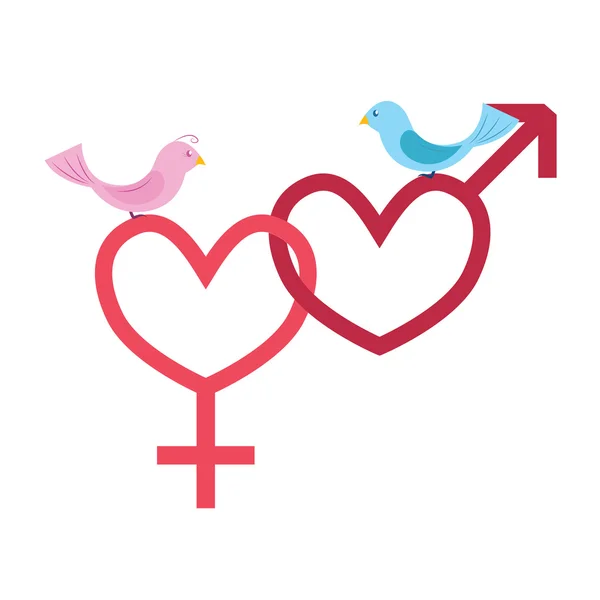 Weibliche und männliche Symbole — Stockvektor