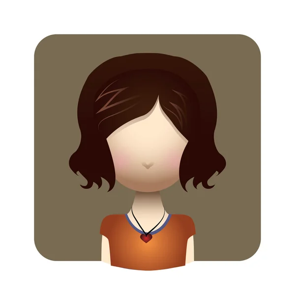 Chica morena avatar — Vector de stock