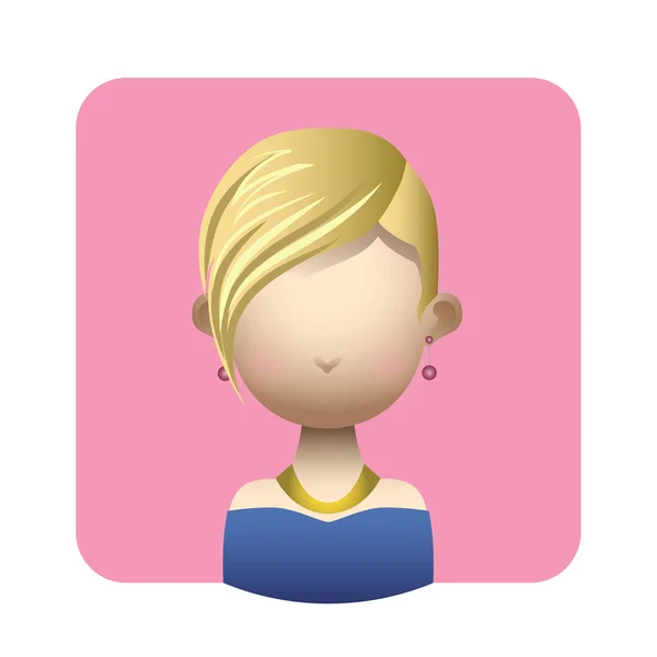 Chica rubia avatar — Vector de stock