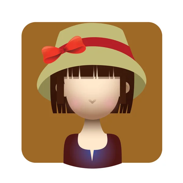 Chica con sombrero — Vector de stock