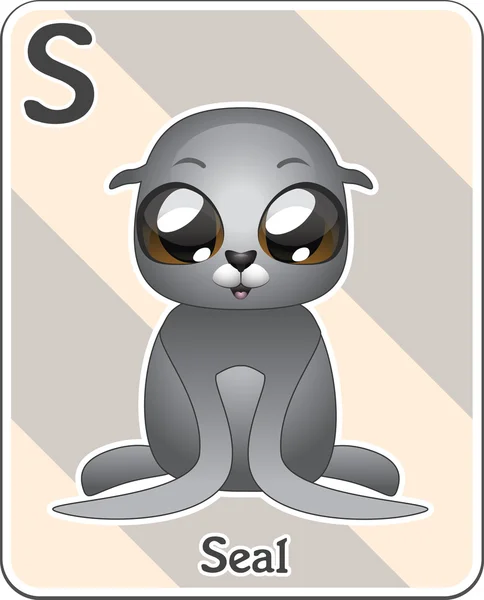 Animal alphabet card — Wektor stockowy