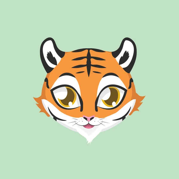 Cute tiger avatar — Stock Vector