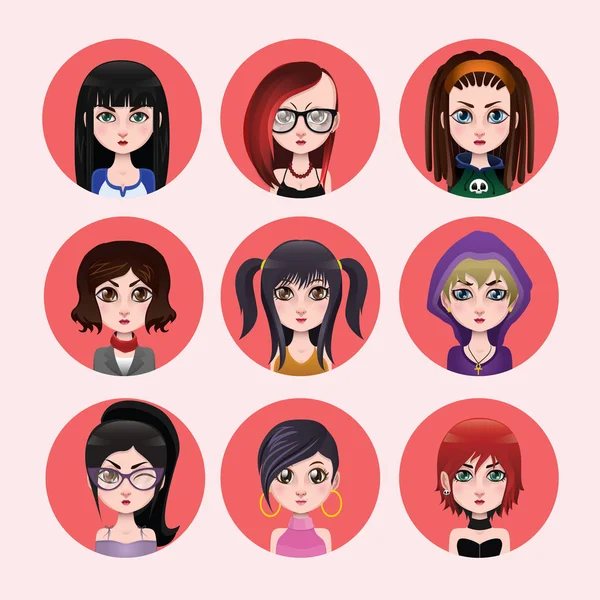 Illustrations of young women
