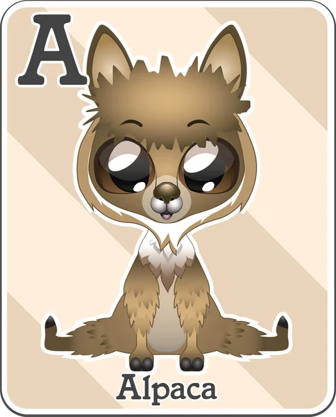 Animal alphabet card — ストックベクタ