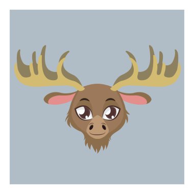 Cute moose avatar clipart