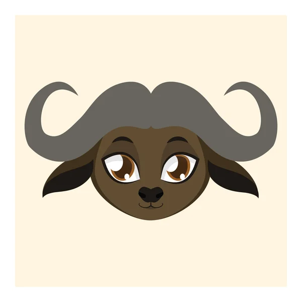 Avatar de búfalo bonito — Vetor de Stock