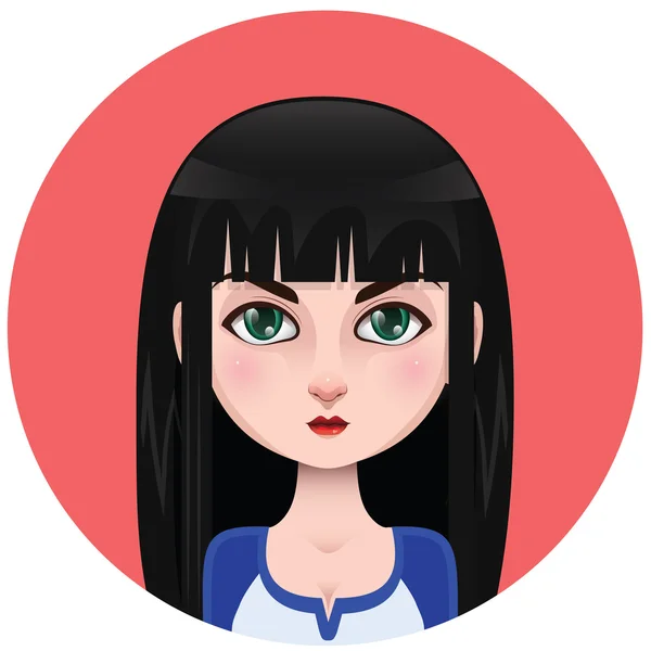 Cute vrouw avatar — Stockvector