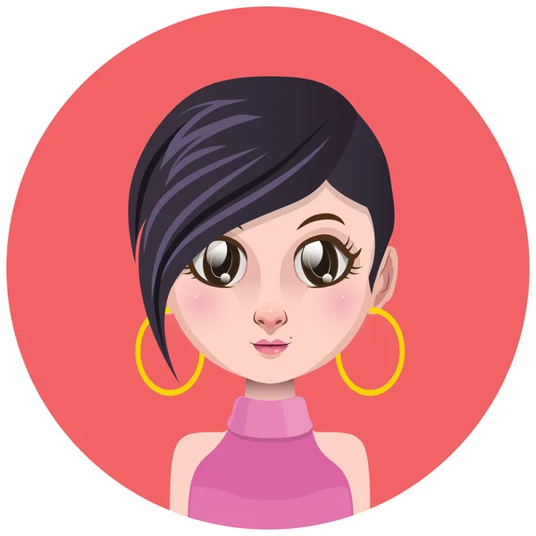 Cute Woman avatar — Stock Vector