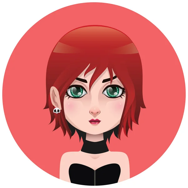 Søt kvinne avatar – stockvektor