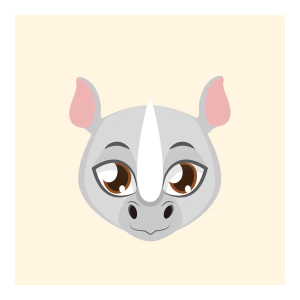 Cute rhino avatar — Stock Vector