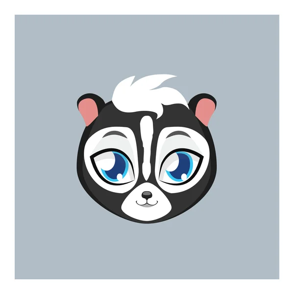 Schattig skunk avatar met vlakke kleuren — Stockvector