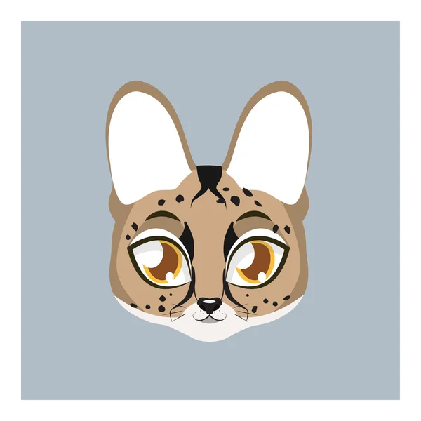 Schattig serval avatar — Stockvector
