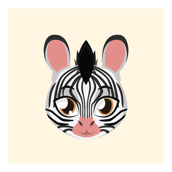 Niedlicher Zebra-Avatar — Stockvektor