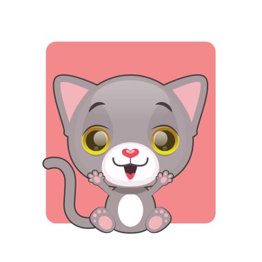 Oturma sevimli Gri kedi