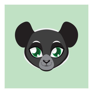Cute indri avatar clipart
