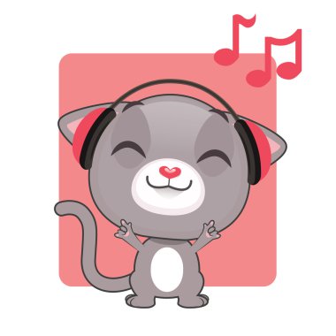 çizgi film yavru kedi müzik dinleme