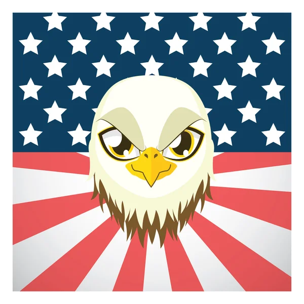 Águila con bandera de EE.UU. — Vector de stock