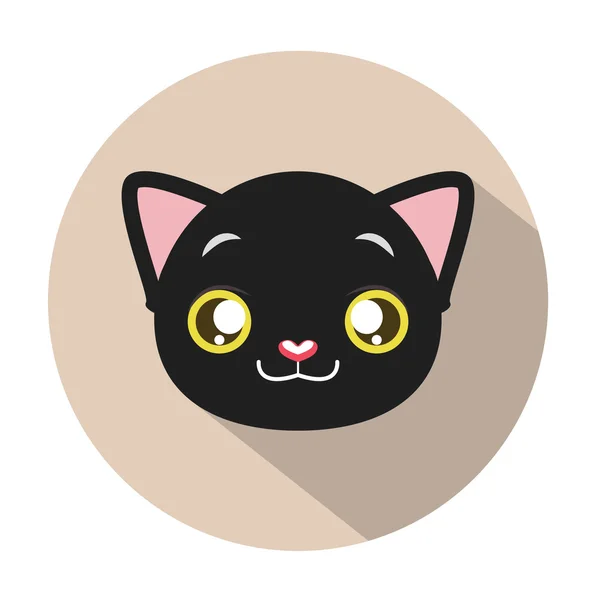 Kitty icono de la cabeza — Vector de stock