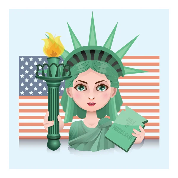 Cartoon Statue of Liberty — Stock Vector