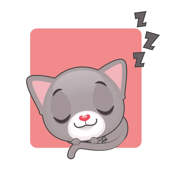 Милий сірий кошеня спить — стоковий вектор