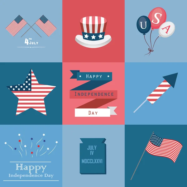 Independence Day holiday elements — Stock Vector