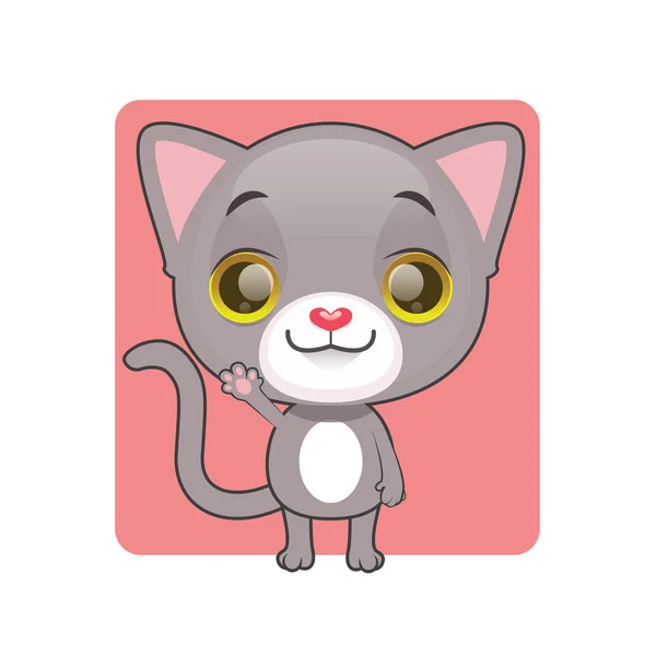 Mignon gris chaton agitant — Image vectorielle