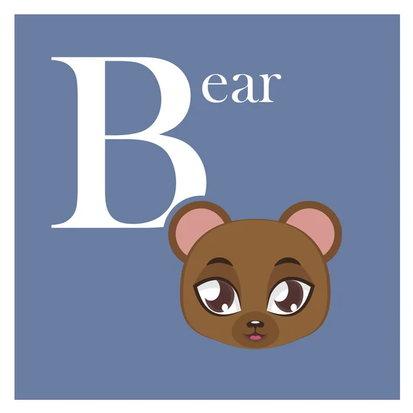 Alphabet animal lettre B — Image vectorielle