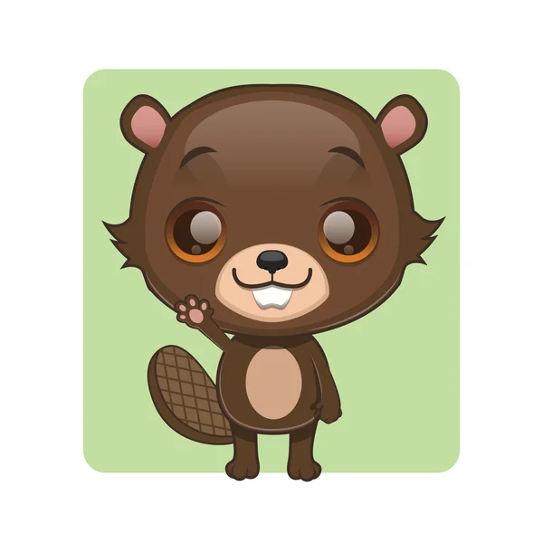 Mascote bonito castor — Vetor de Stock