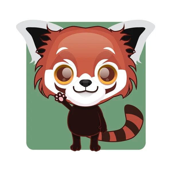 Aranyos vörös panda kabalája — Stock Vector