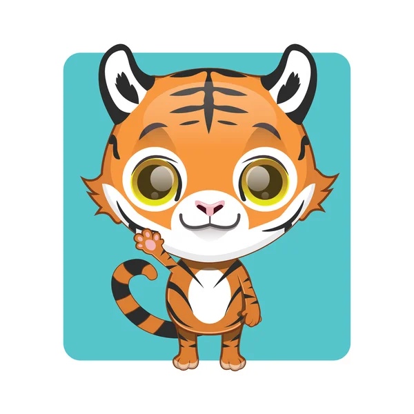 Mascotte mignonne de tigre — Image vectorielle