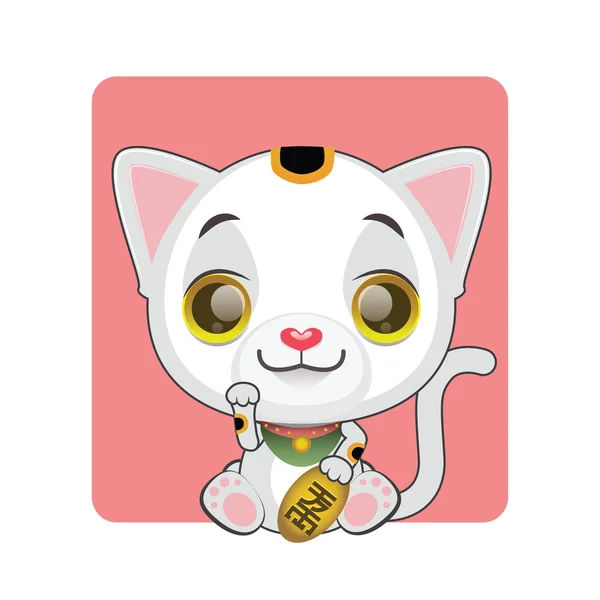 Maneki neko gatinho —  Vetores de Stock