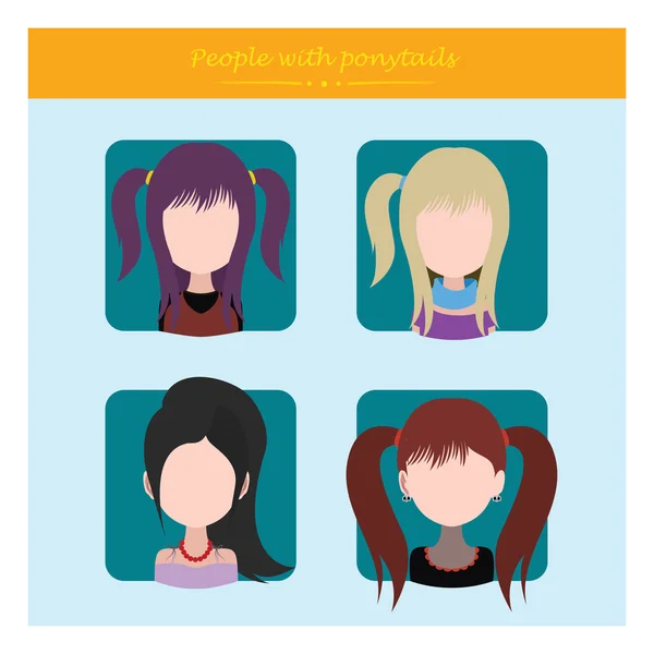 Аватари жіночого стилю волосся — стоковий вектор