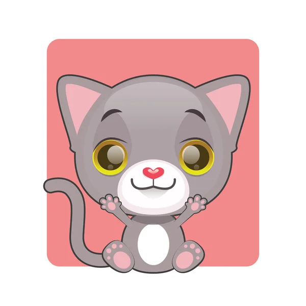 Mignon chat gris assis — Image vectorielle