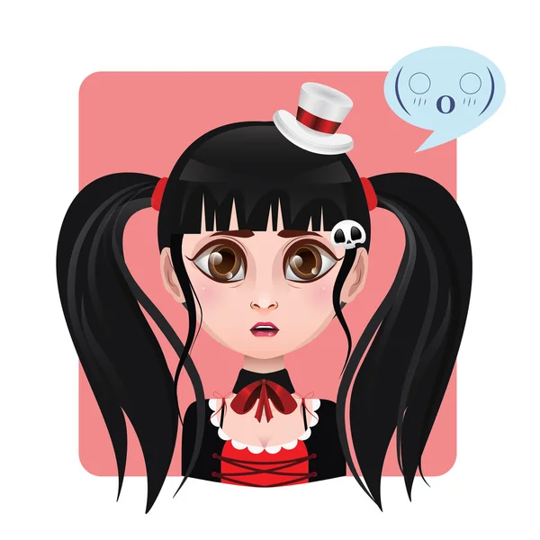 Cute girl expression - Shocked — Stock Vector