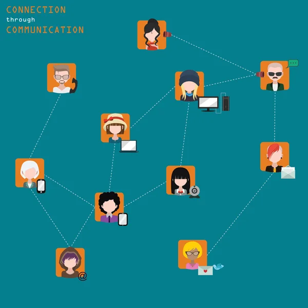 Personas - diferentes métodos de comunicación — Vector de stock