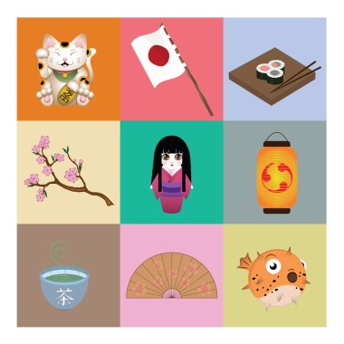 Çeşitli Japon öğeleri
