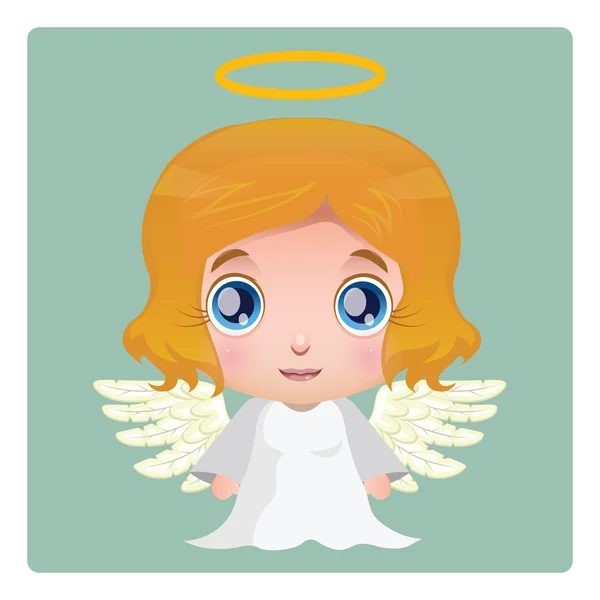 Χαριτωμένο Άγγελος εικονογράφηση με απλό φόντο — Διανυσματικό Αρχείο