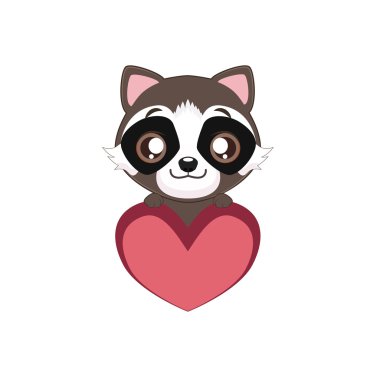 Şirin Rakun bir kalp tutan