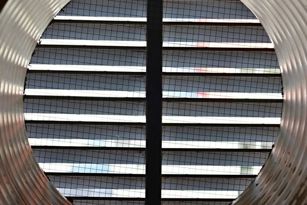 View End Ventilation Shaft Barred Exit Air Conditioning — Stock Photo, Image