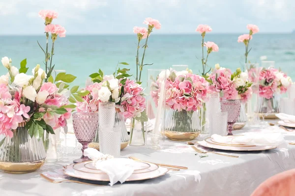 Romantic Wedding Set Beach Stock Photo