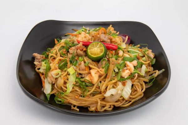 Chinese Stir Fry Noodle Lime — Stock Photo, Image