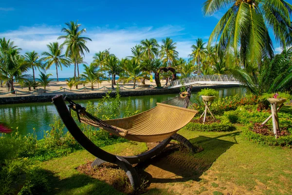 Summer Relax Beach Cradle Stock Photo