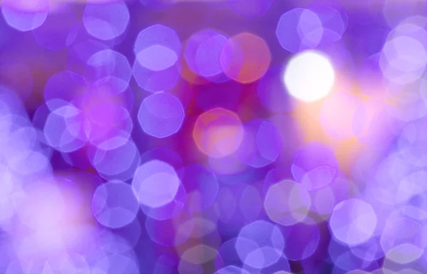 Abstract purple blue bokeh light in the night time — Stock Photo, Image
