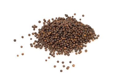 tatlı beyaz arka planda siyah biber kurutulmuş