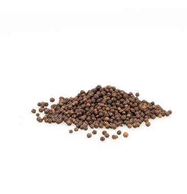 tatlı beyaz arka planda siyah biber kurutulmuş