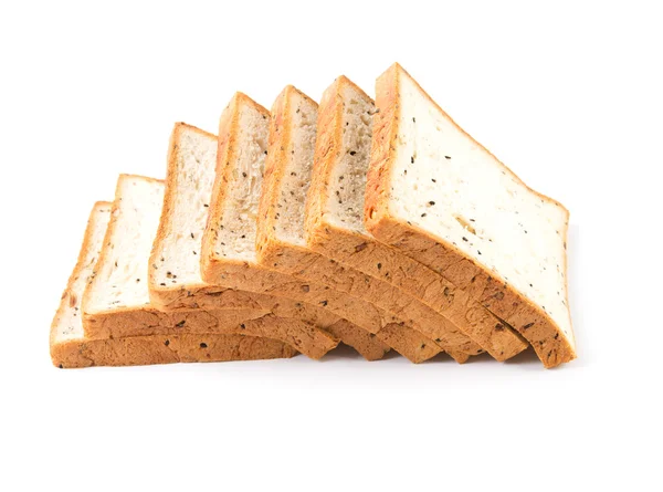 tahıl ve beyaz arka plan üzerinde siyah susam ekmek