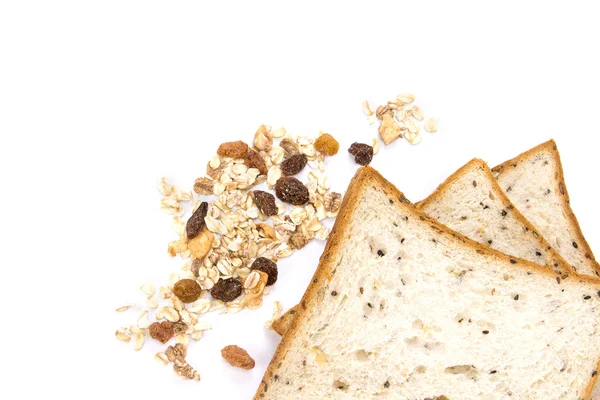 Cereal and black sesame bread with whole grain cereal flakes — Stock Photo, Image