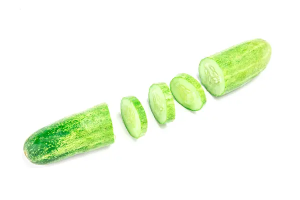 Sliced Cucumber on white background — Stock Photo, Image